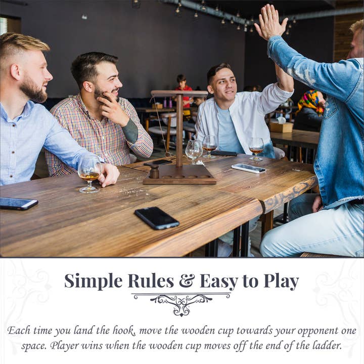 Authentic JOY - Wholesale Board Game - Bamboo Ring On a String Game