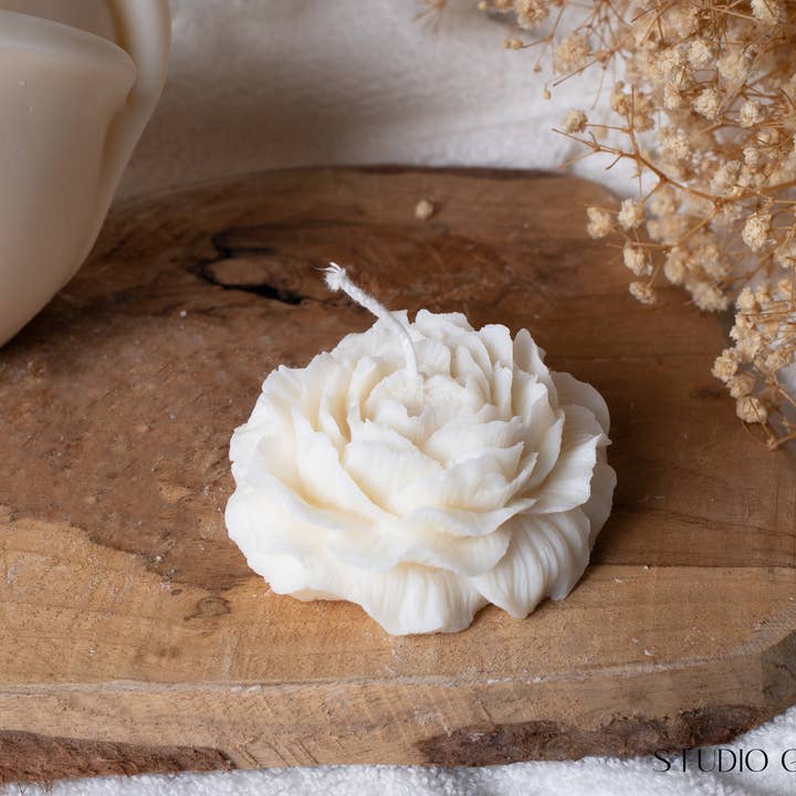 Studio Candela - Wholesale Novelty Candle - Peony Candle | Decorative Sculptural Candle | Soy Wax
