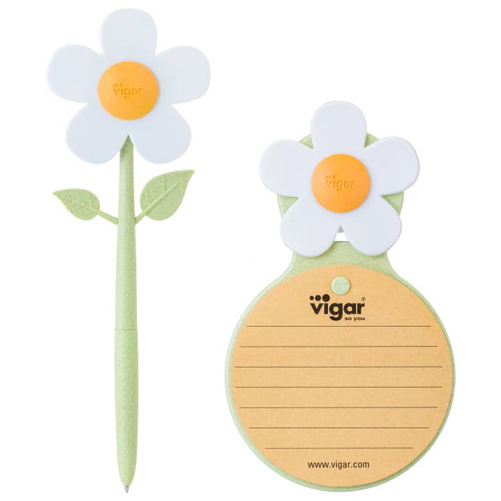 Set bolígrafo con imán + Bloc de notas con ventosa Florganic for engroshandel hos Vigar