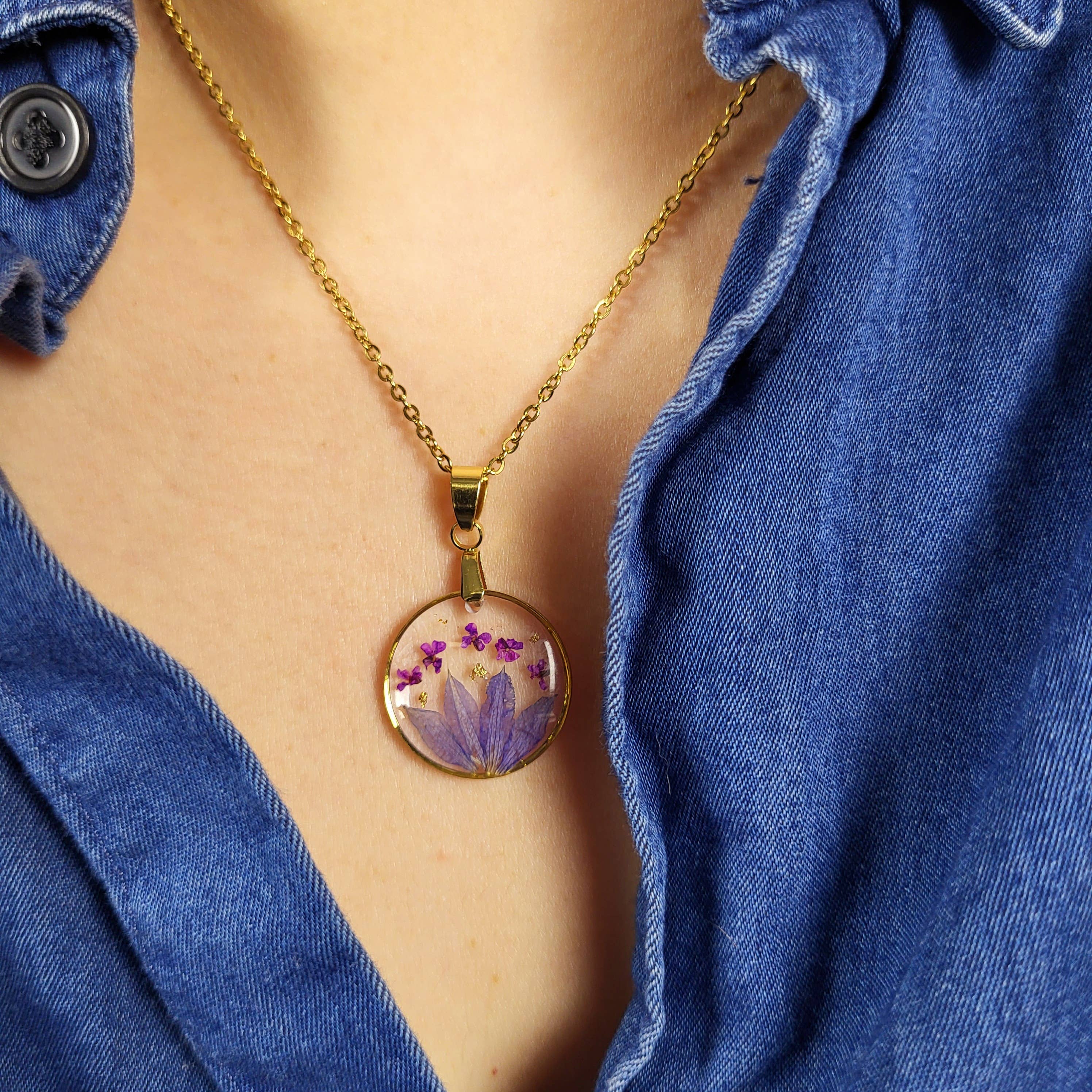 Rhodonco - Wholesale Pendant/Charm Necklace - July birth flower necklace - Water Lilly1