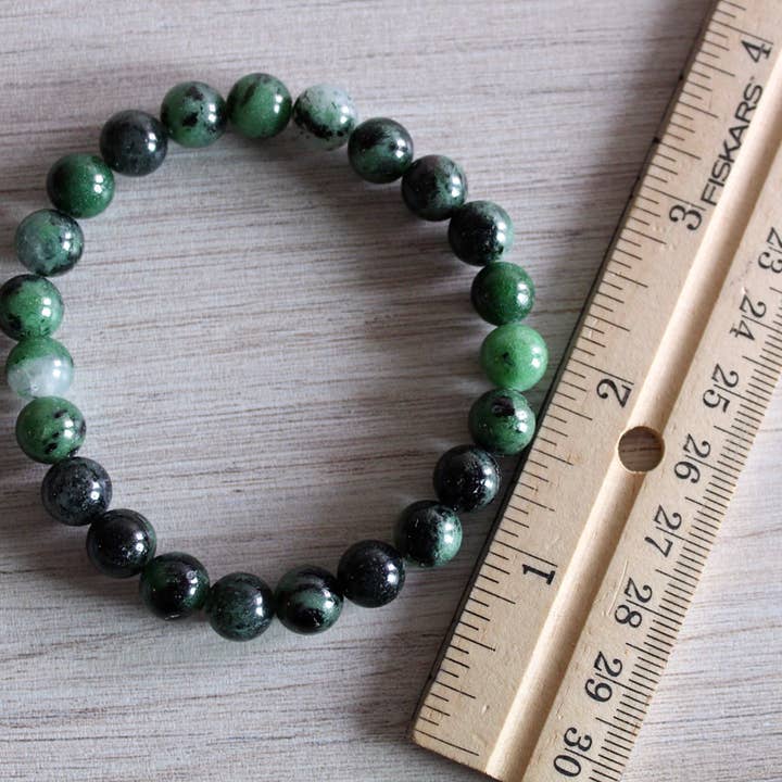 Pebble House - Wholesale Beaded Bracelet - Ruby Zoisite Bracelet 8mm or 6mm - Crystals & Stones