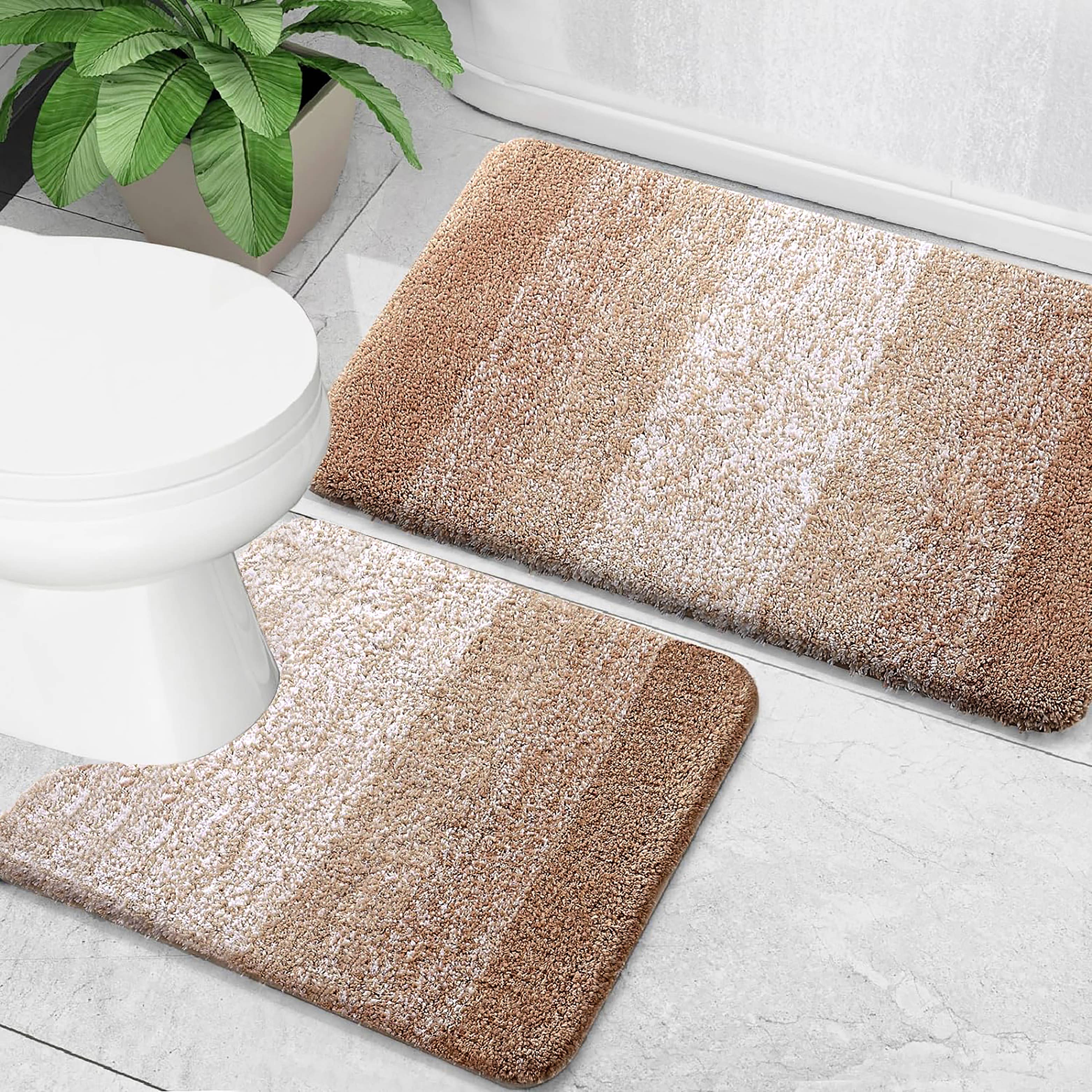 home mart goods - Wholesale Bath Mat Set - Large 2 Piece Ombre Microfiber Soft Thick Plush Bath Mat Set0