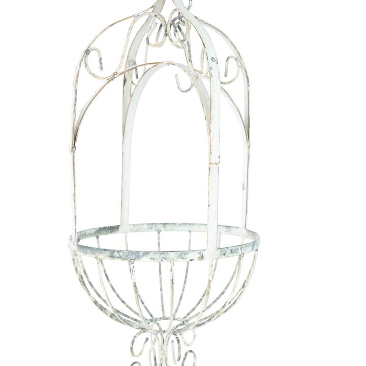 My Amigos Imports - Vente Jardinière suspendue - Jardinière suspendue en fer La Belle - Blanc - 28 pouces