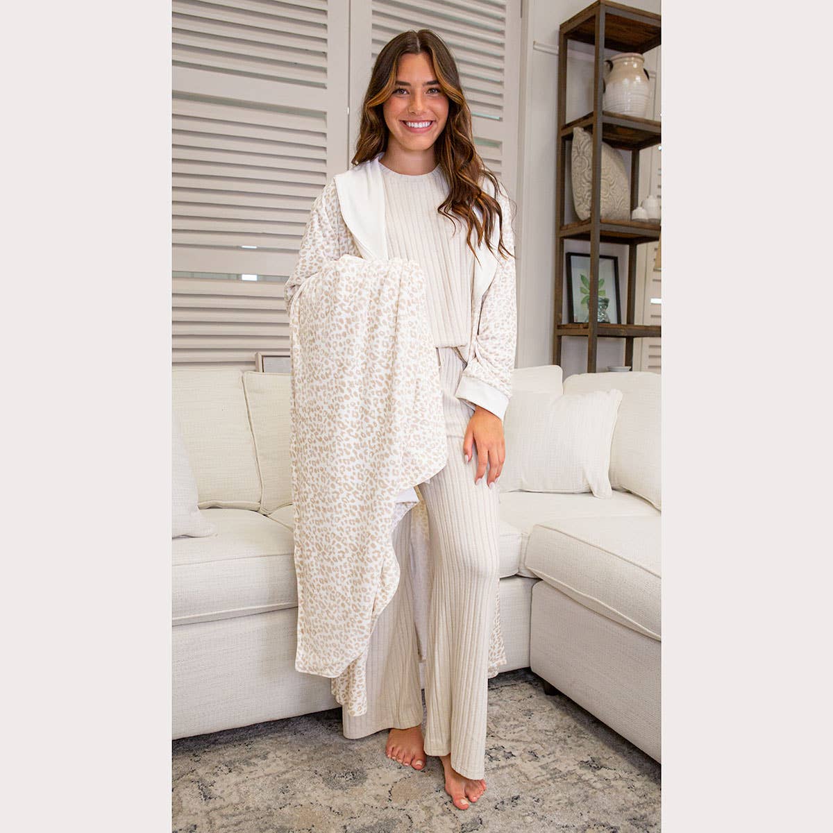 The Royal Standard – Robe - Mulher por atacado – Leopard Harbin Robe Soft Branco/Nevados -Asst.1
