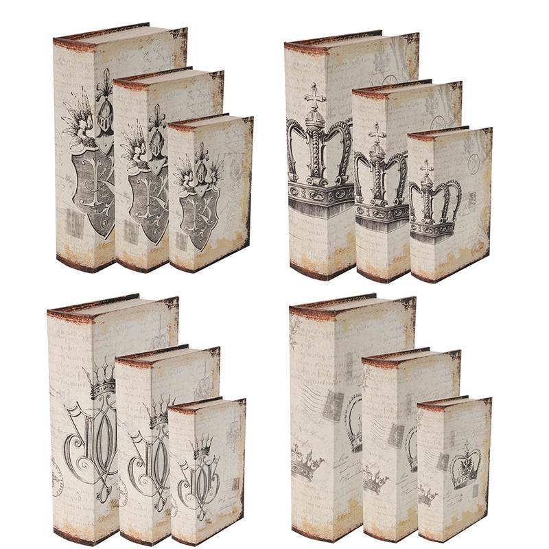 A&B Home Group Inc. - Vendita all'ingrosso Scatole decorative - Set di Scatole di Libri Assortiti S/12 Lineage - 4 Assortimenti0