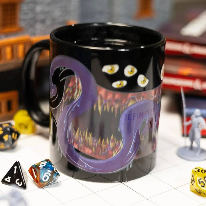 "Definetly Not A Mimic" Magic Heat-Change Mug for Tabletop Gamers, Dungeon Masters & Nerds (Ceramic, 11 oz.) - Adventurer's Forge for wholesale by Poggers
