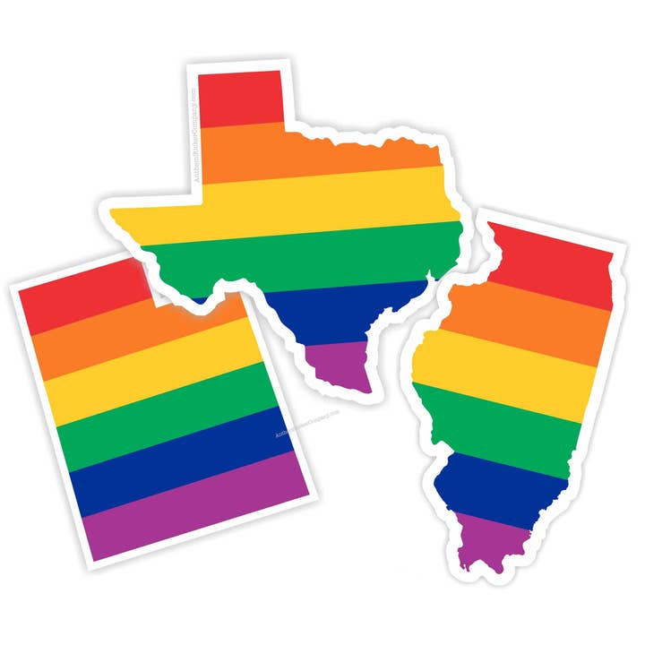 Anthem Sticker Company - Wholesale Sticker - ALL US STATES rainbow sticker (50 options)1