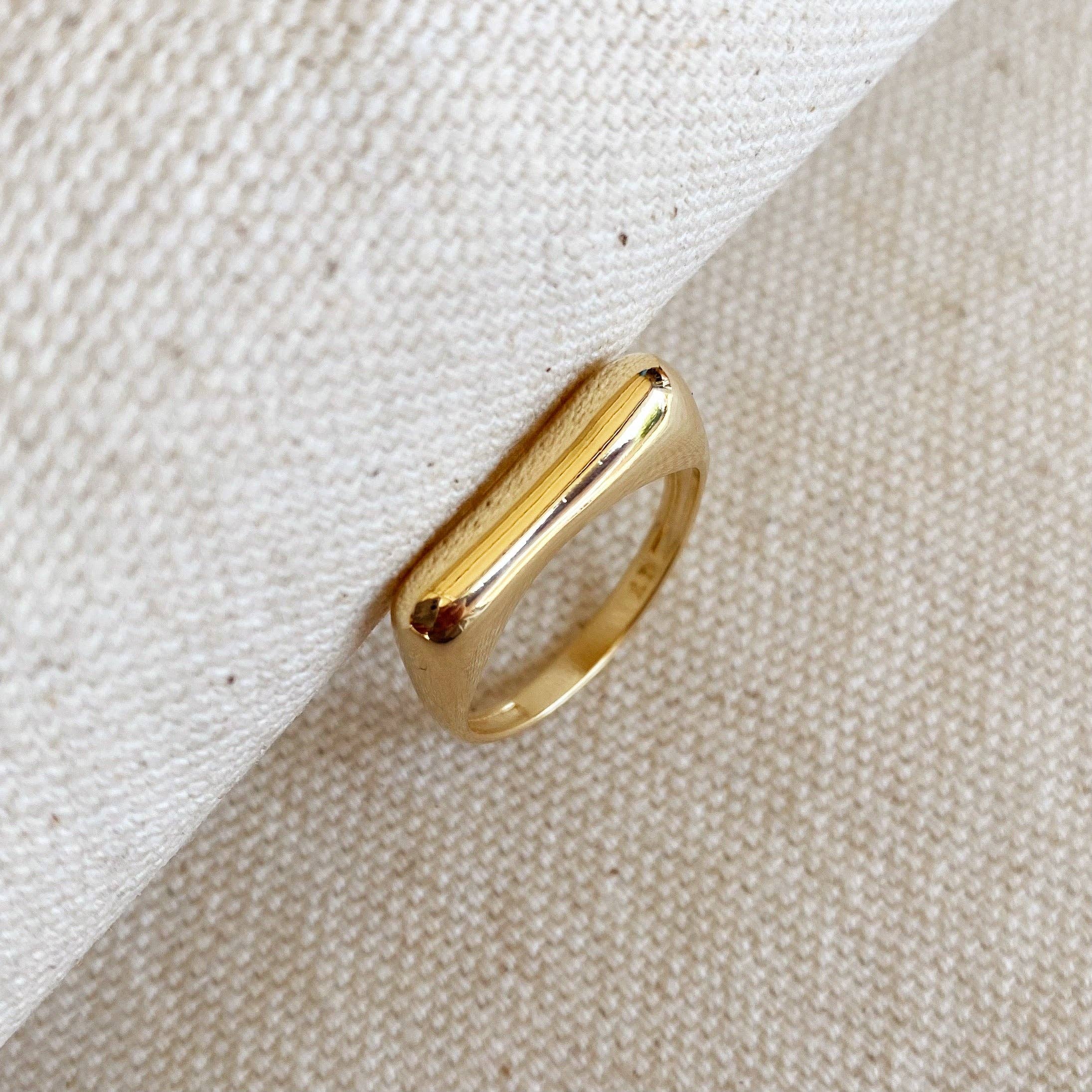 GoldFi - Wholesale Band/Stacked Ring - 18k Gold Filled Bubble Flat Top Stackable Ring0