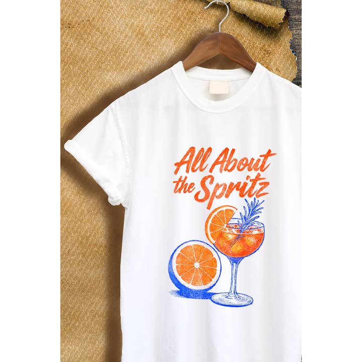 ALL ABOUT THE SPIRITZ GRAPHIC TEE for wholesale by Illustrated Society