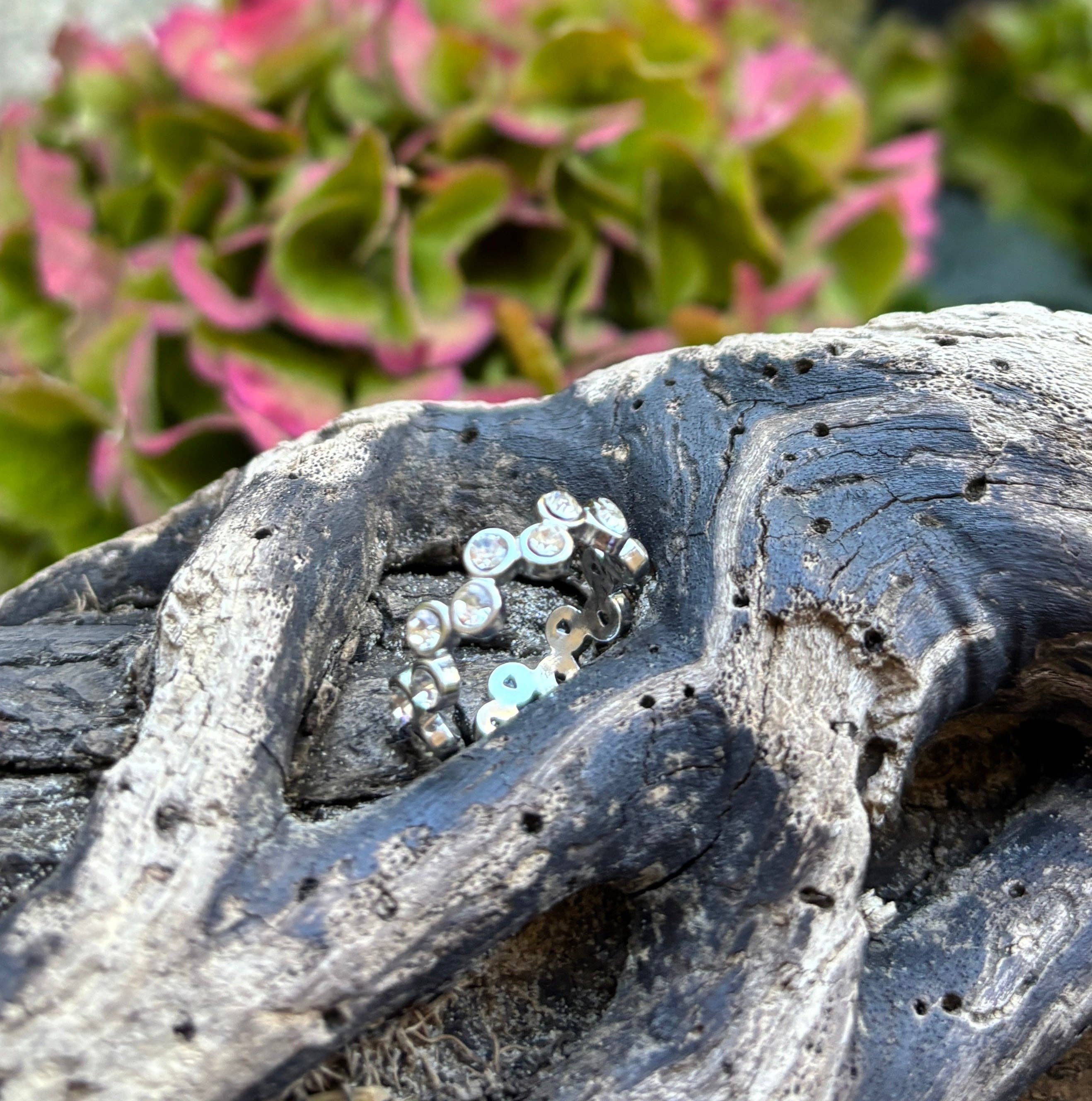 Ocean Ripples - Wholesale Multi-Stone Ring - 18ct Gold Plated Cubic Zirconia Stackable Ring - Available In Silver4