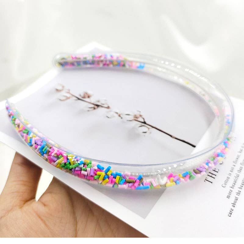 Little Trendy - Wholesale Hair Accessories Set - Kids - Girls cute Transparent Quicksand Sequin Teeth Hairband Hoops5