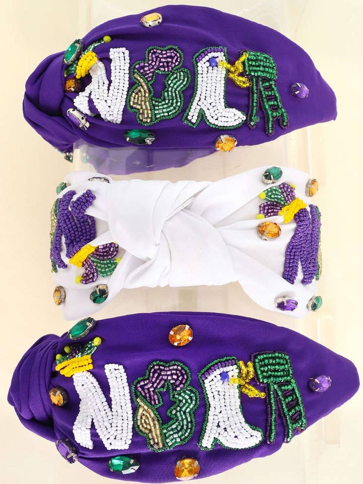 BANDOLETE NOLA MARDI GRAS TRICOLOR COM PONTILHADA H13512 por atacado de anbfashion