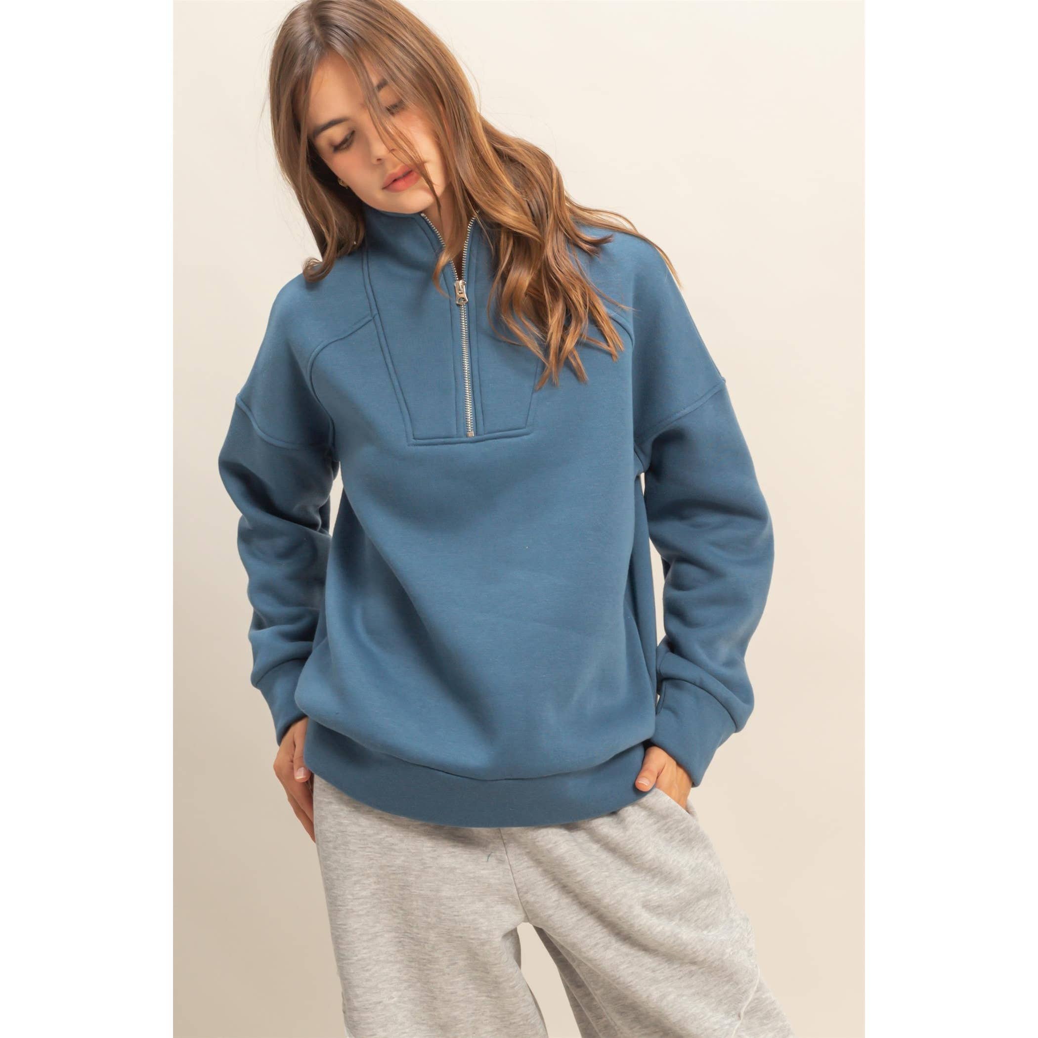 HYFVE – wholesale Sweatshirt – Women's – Snow Garment Wash Quarter Zip Pullover11