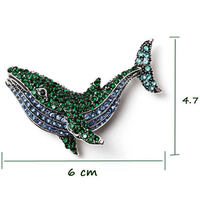 Ole - Wholesale Brooch - Whale Rhinestone Brooch PA34238