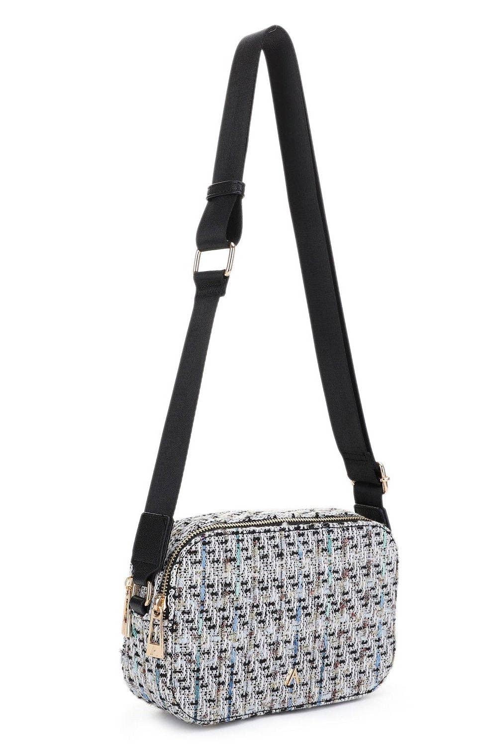 MiMi Wholesale - Wholesale Crossbody Bag - Women's - Graciela Tweed Double Zip Women's Crossbody Bag0