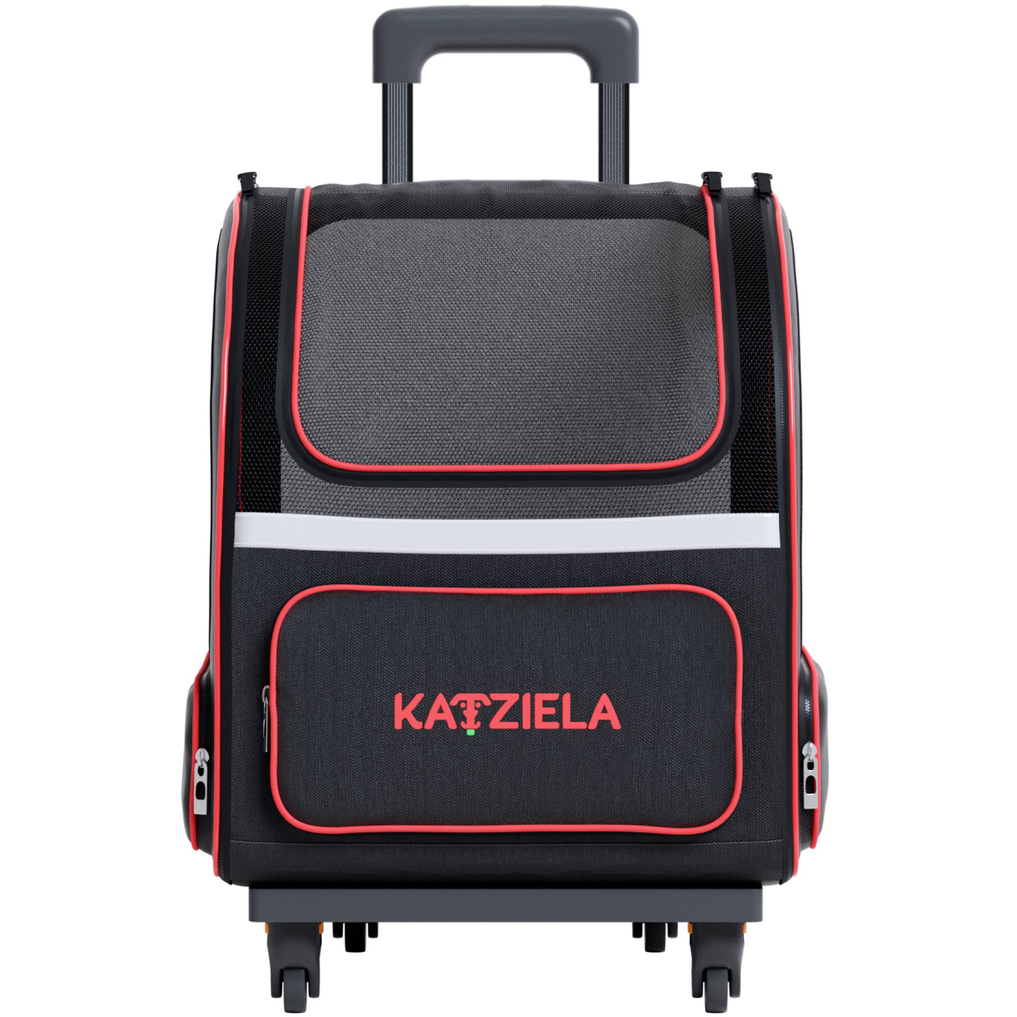 Katziela - Wholesale Pet Carrier - Cat/Dog - Hybrid Adventurer Pet Backpack With Wheels - Red6