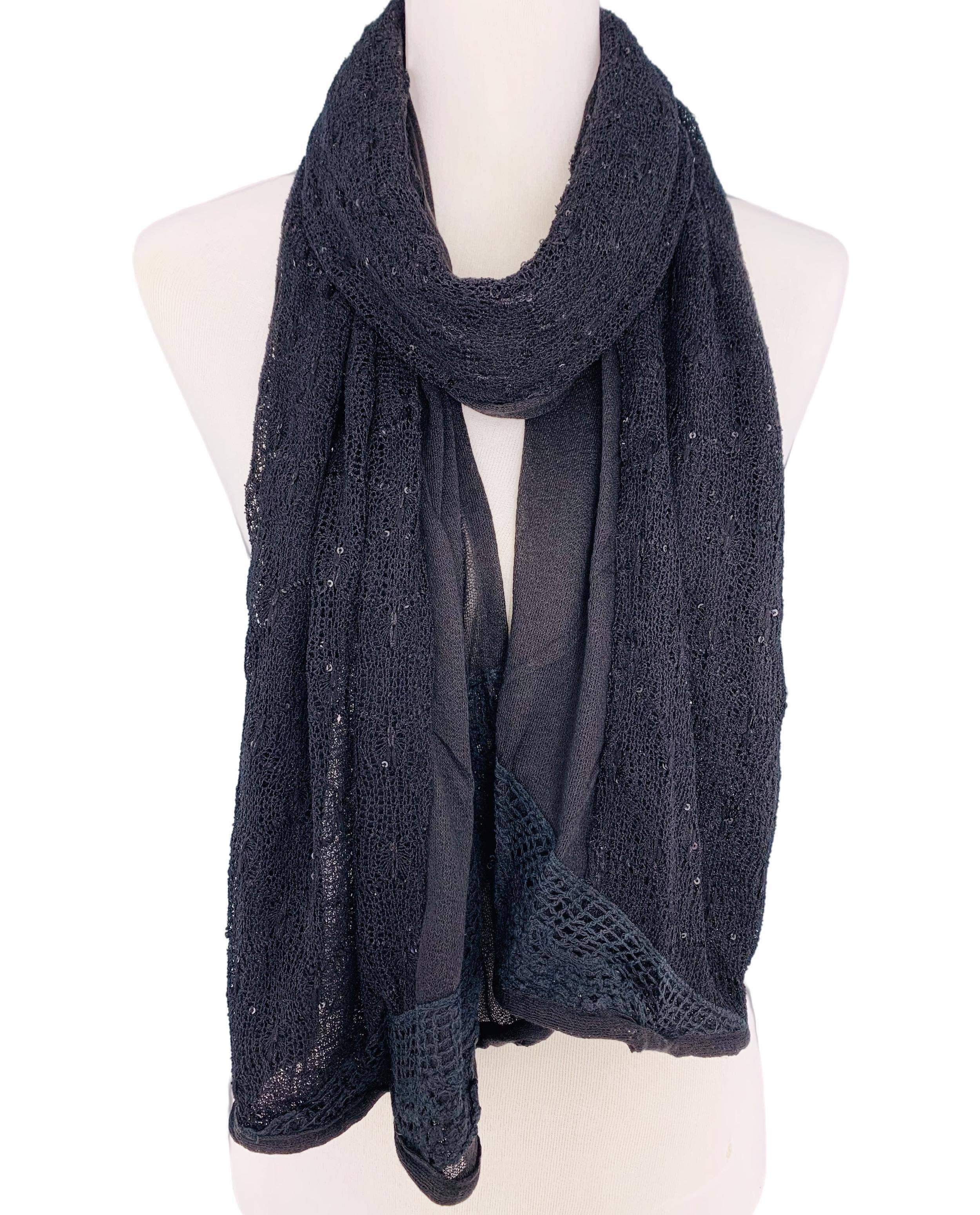 JC Sunny Fashion - Wholesale Scarf - Women's - JC23011 Sequin-Embellished Lace Scarf2