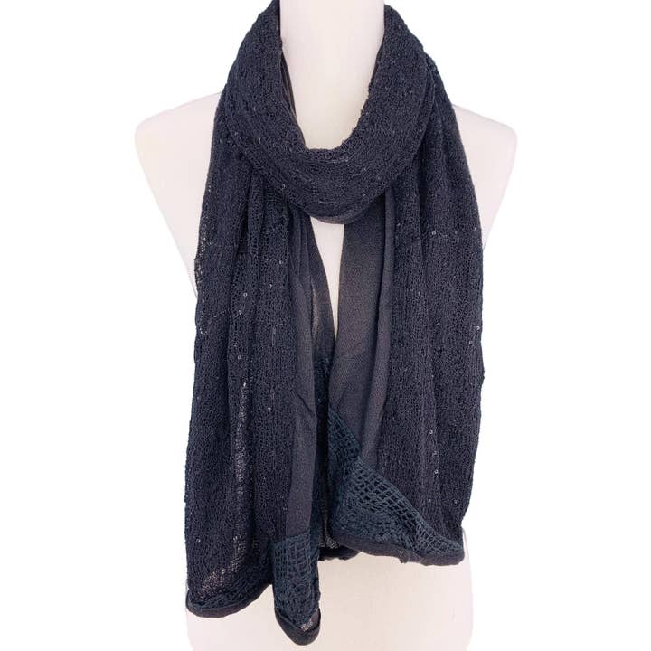 JC Sunny Fashion - Wholesale Scarf - Women's - JC23011 Sequin-Embellished Lace Scarf2