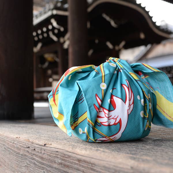 KOTO - Wholesale Gift Bag - Wrapping cloth(Furoshiki)—L—HANAKUI BIRD PATTERN-GREEN2