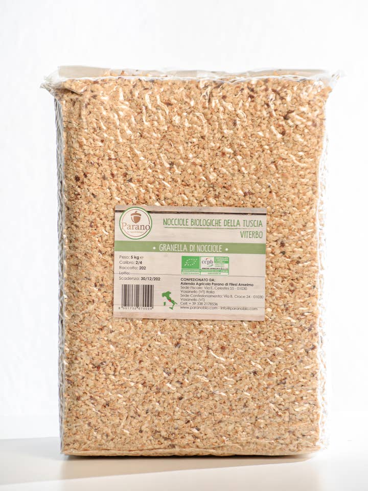Organic roasted hazelnut granules - 5 kg for wholesale by Az. Agr. Parano di Filesi Anselmo