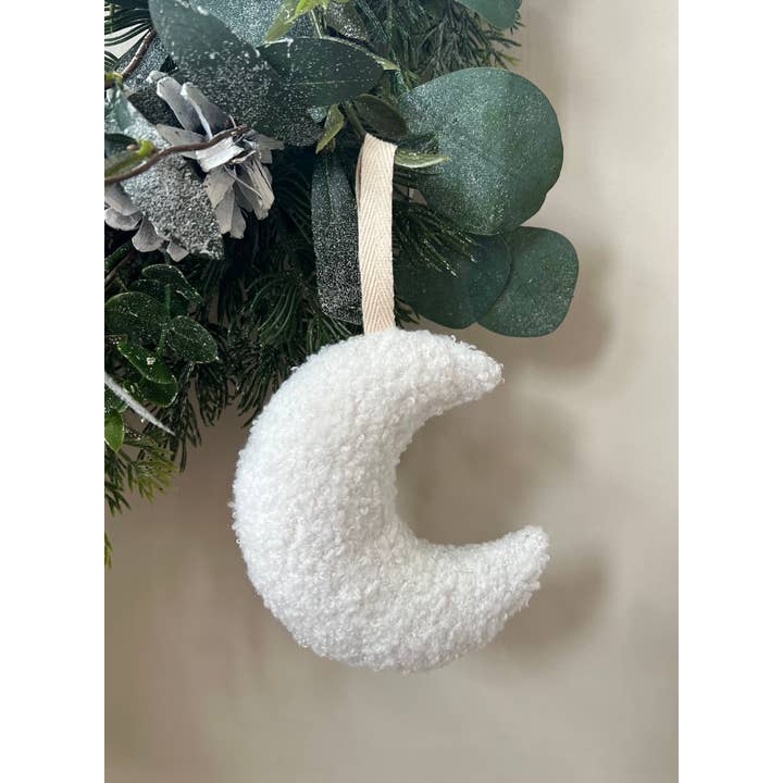 Edie & Joe – wholesale Ornament – Bouclé Moon Bauble Decoration