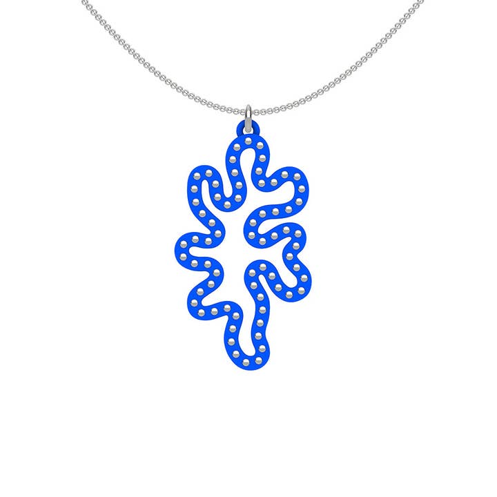 Corail BLEU : clous d'oreilles or ou sterling MATISSE 1 pendentif pour la vente par Ree Gallagher Jewelry