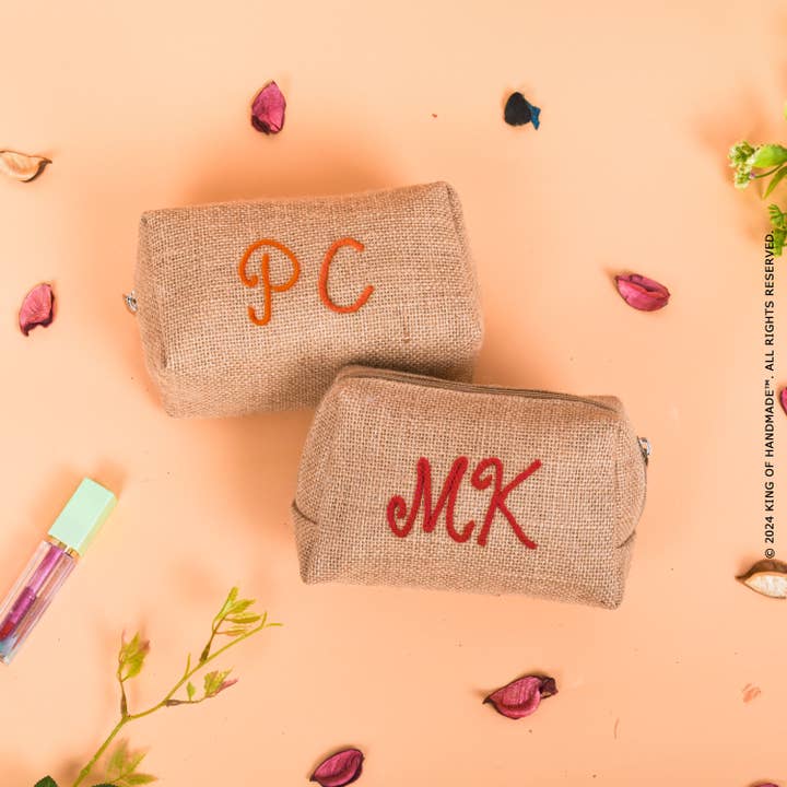 King Of Handmade - Wholesale Makeup/Cosmetic Bag - Personalized Makeup Bag - Cosmetic Bags - jute bags