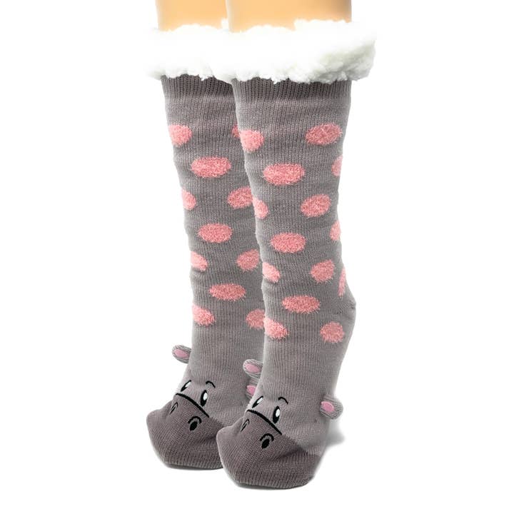 Oooh Yeah/Sock It Up/Oooh Geez Slippers - Wholesale Sock Slippers - Women's - Hip Hippo | Women's Funny Fluffy House Slippers Socks