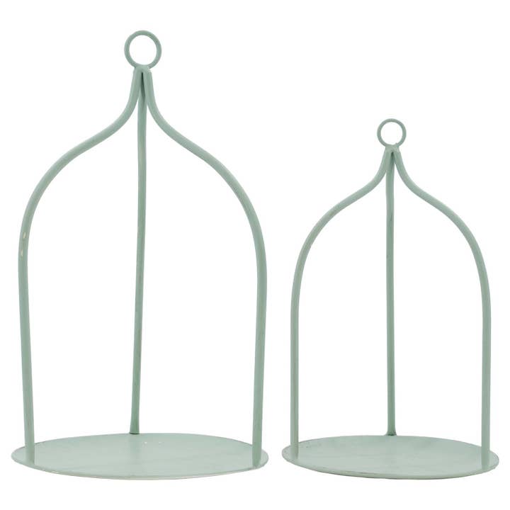 Set of 2 Large Sage Open Lanterns for wholesale by WT Collection