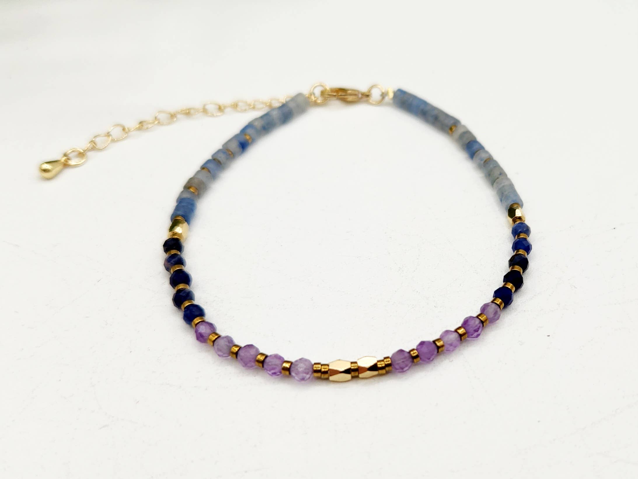 Meraki Gemstones - Wholesale Beaded Bracelet - ANXIETY SUPPORT-Amethyst/Sodalite/Blue Aventurine -Bracelet 5