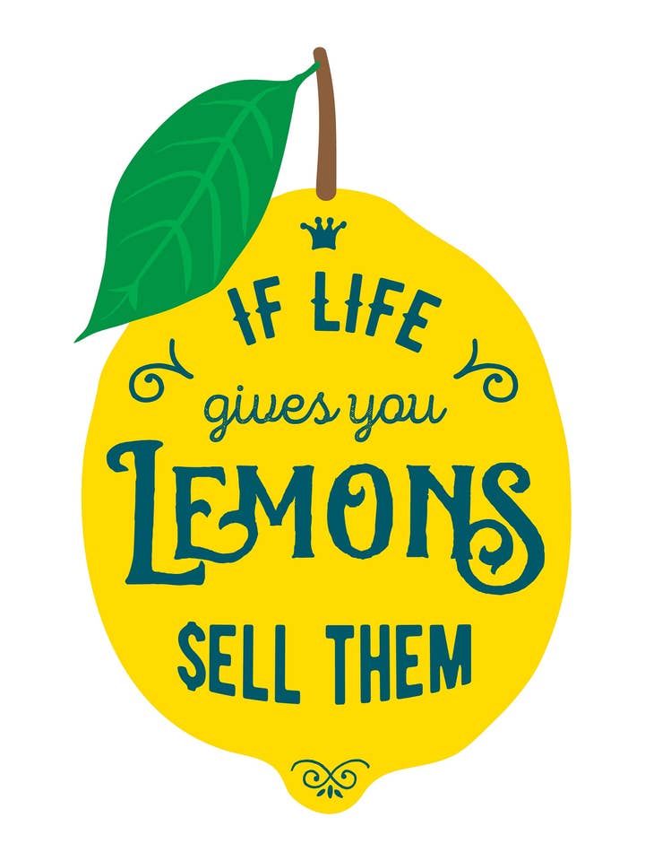 Si la vie vous donne des citrons, vendez-les ! - Grand torchon en coton pour la vente par Half a Donkey