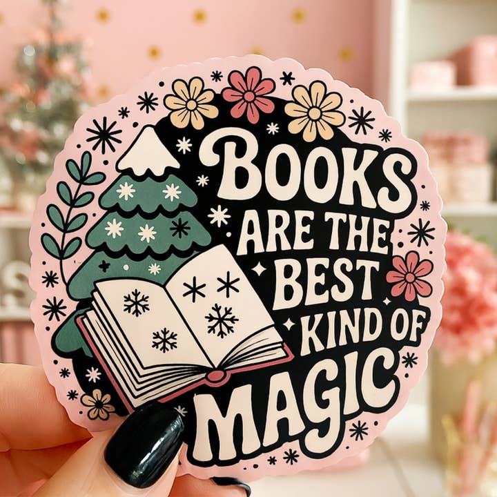 Books Are the Best Kind of Magic Bookish Sticker for wholesale by Auburn Row Design