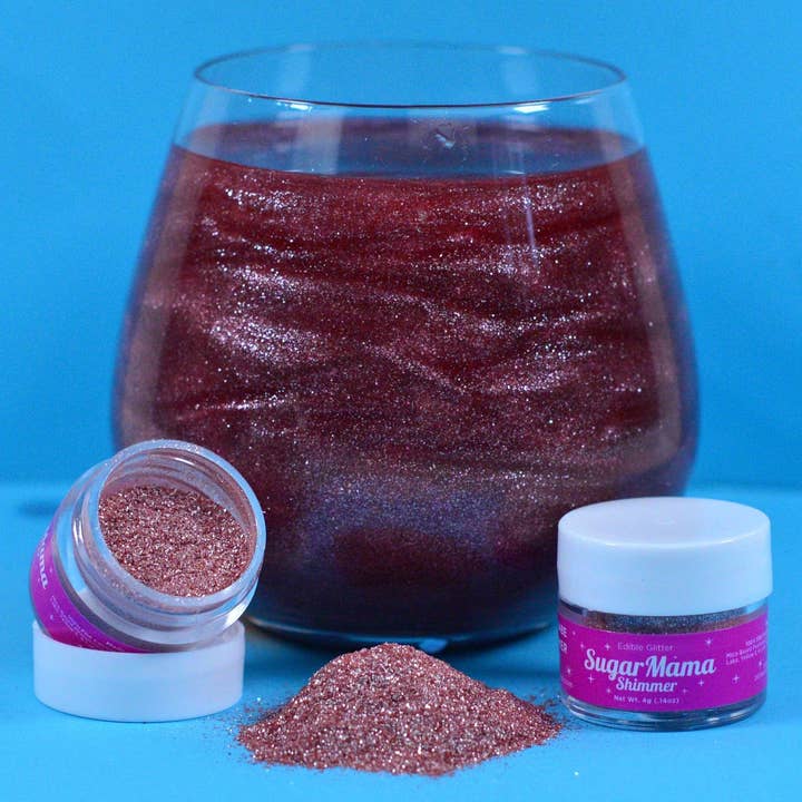 Sugar Mama Shimmer - Wholesale Cocktail Mix/Syrup - Bordeaux Babe Shimmer - Burgundy Edible Glitter