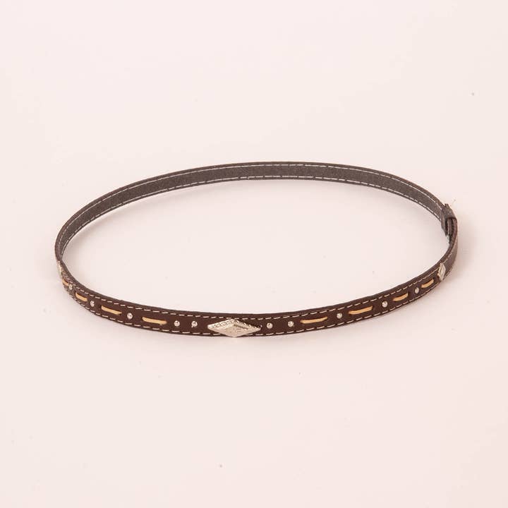 American Hat Makers - Vente Bandana – unisexe - Bandeau de chapeau style Piney en cuir1