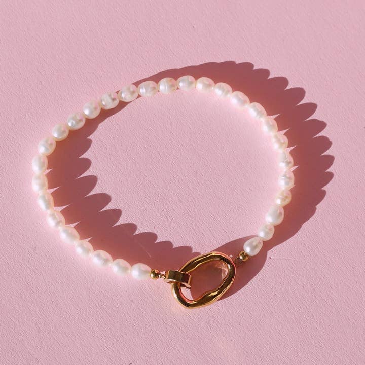 Cascia - Melted Beaded Pearl Bracelet for wholesale by MeloMelo