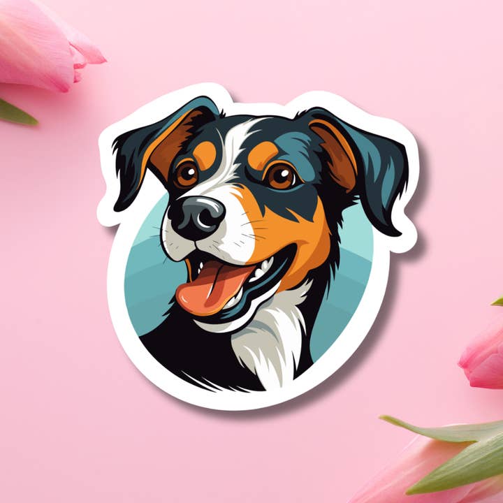 Adesivo in vinile cucciolo nero-marrone per la vendita all'ingrosso da parte di Hikaru Tara Art Arst & Craft Gift Shop