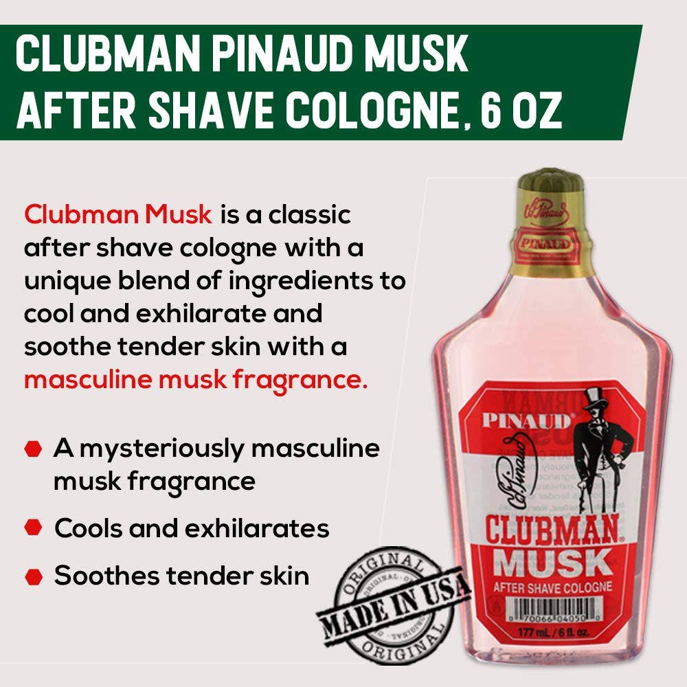 BranVx Distributors – wholesale Aftershave - Herr – Clubman Musk After‑Shave Cologne 177 ml. Kylande och uppfriskande lotion efter rakning2