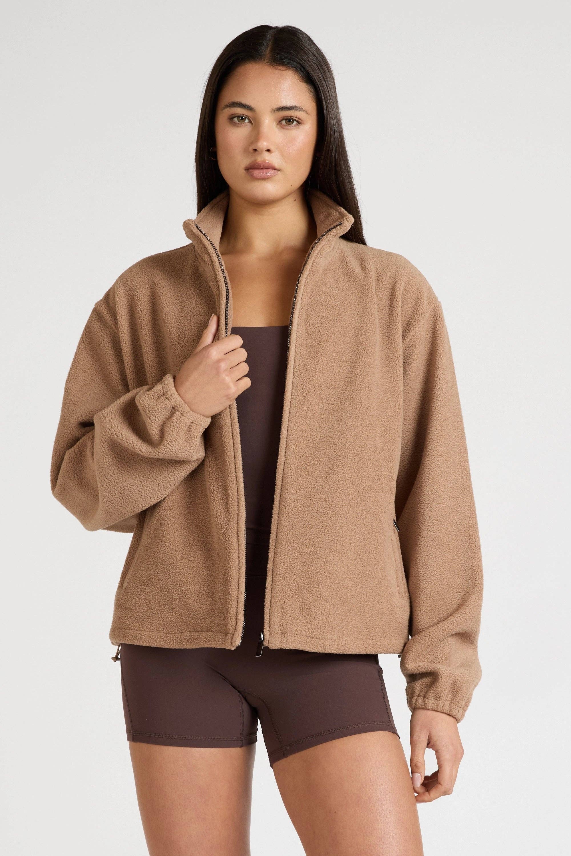 Hazelnut Soft Fleece Zip Jacket for wholesale on Faire6