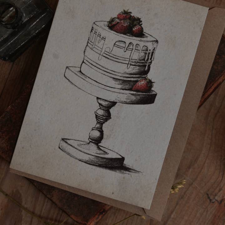 Brooke Marie - Wholesale Everyday Greeting Card - Summer Strawberry Cake Vintage Finish Card6
