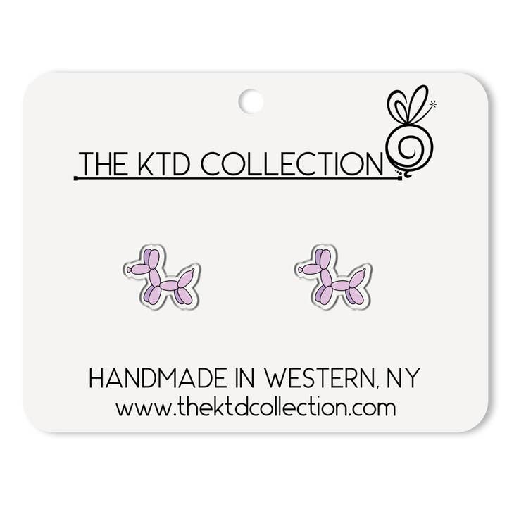 Purple Balloon Animals Stud Earrings for wholesale by The KTD Collection