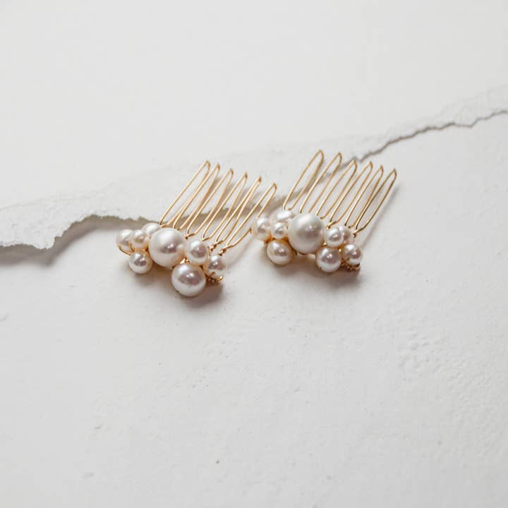 Bespoke Bridal – wholesale Hair pin – Bauble Pearl Hair Combs2