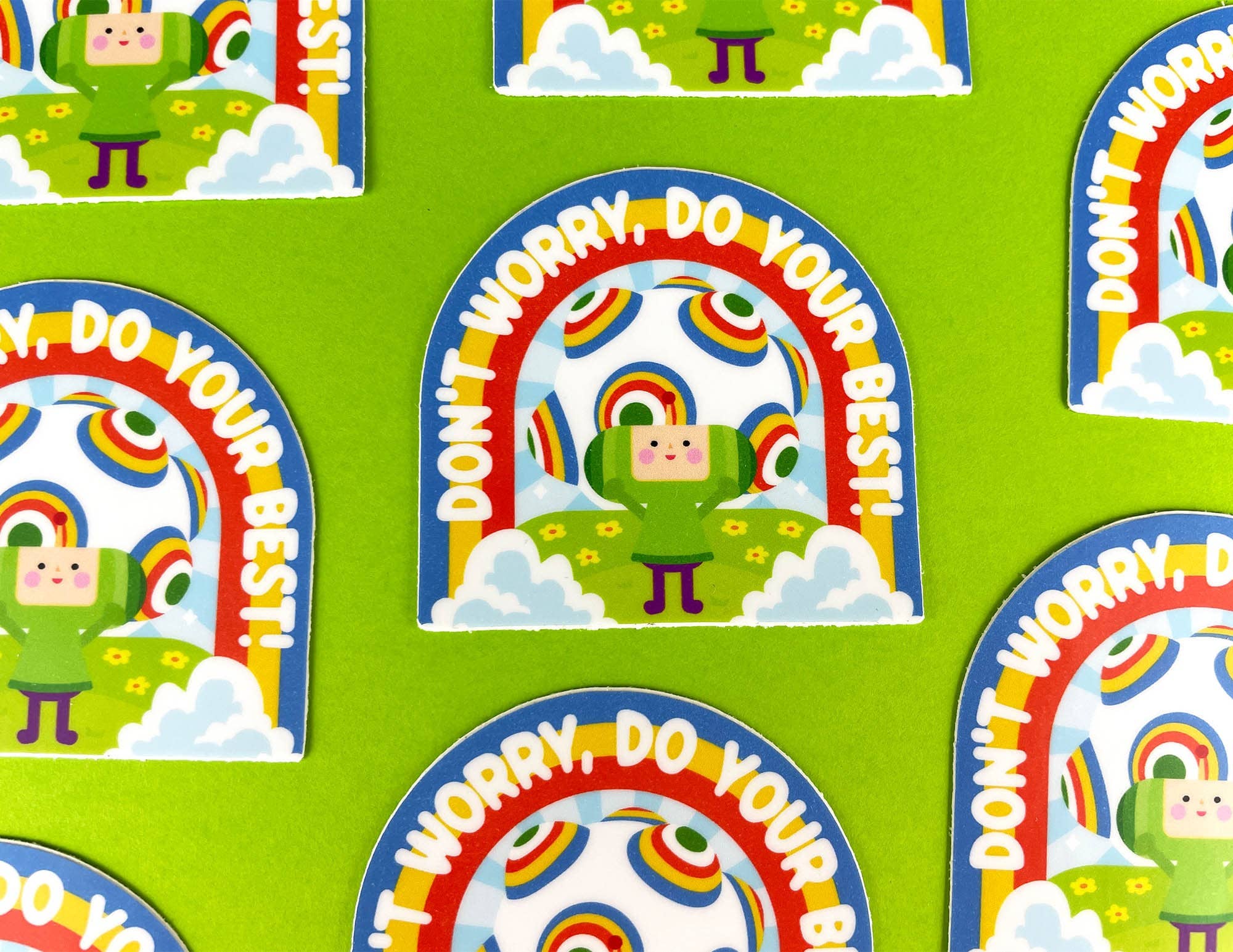 Kidnichols – Engroshandel Klistermærke – På The Rocks Vinyl Sticker. Vær ikke bekymret, gør dit bedste! Kawaii4