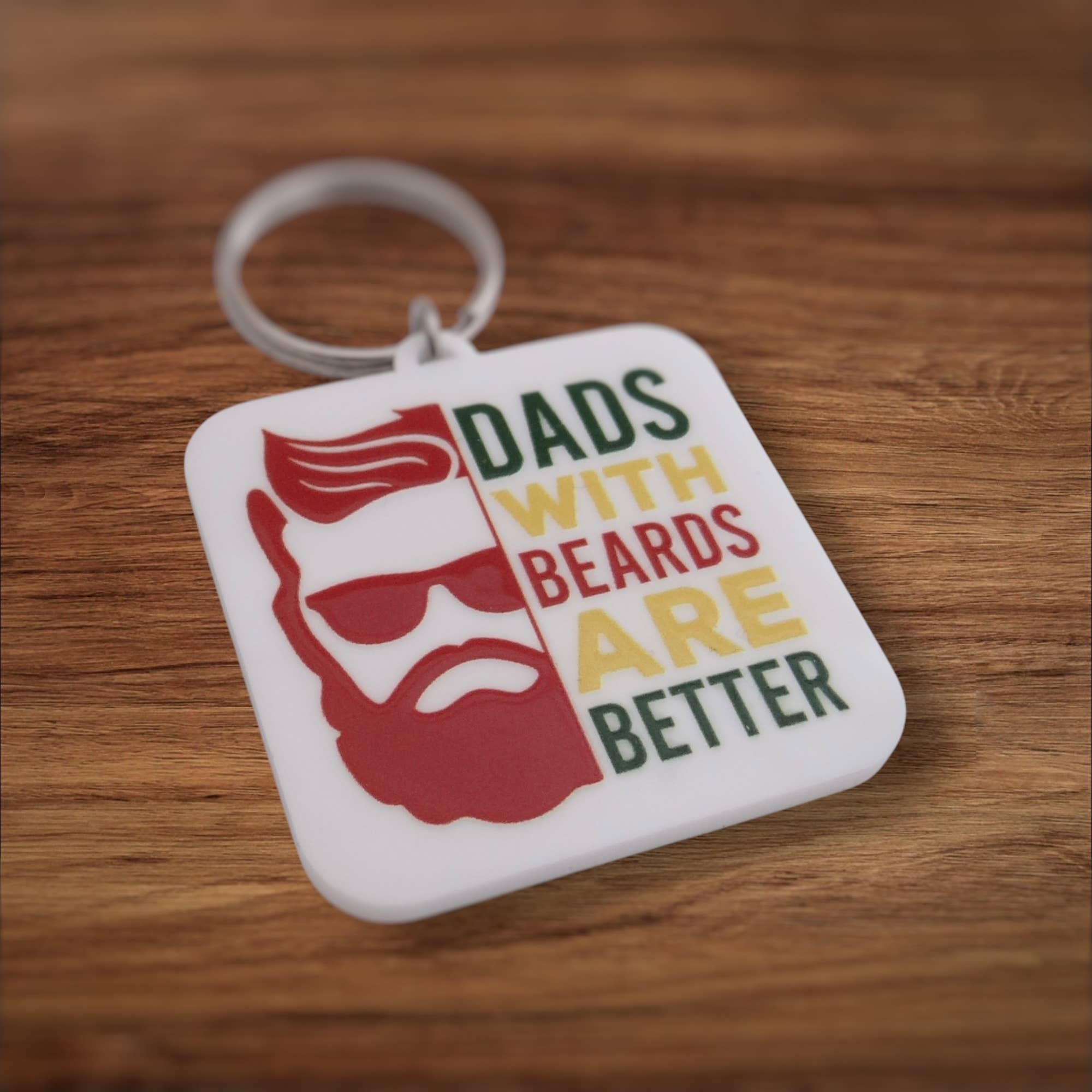 Happyink.co – wholesale Keychain – Men's – Dads with Beards are Better Keychain, for Dad, funny gift7