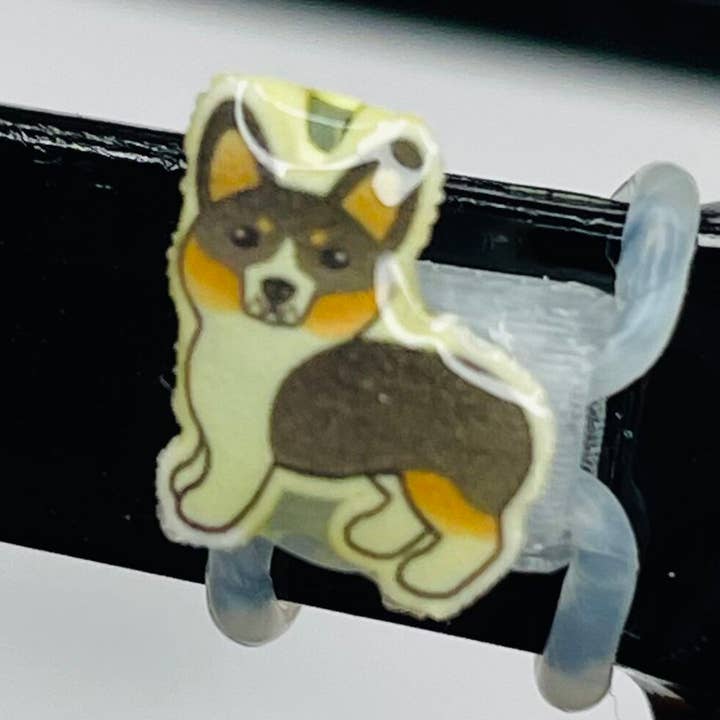 Corgi Akryl Hund EyeDeco för wholesale av Cork and Charm