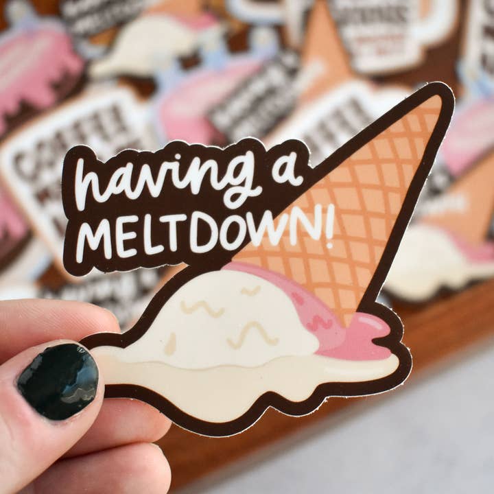 Autocollant de crème glacée "Having A Meltdown" pour la vente par Kyn You Believe It