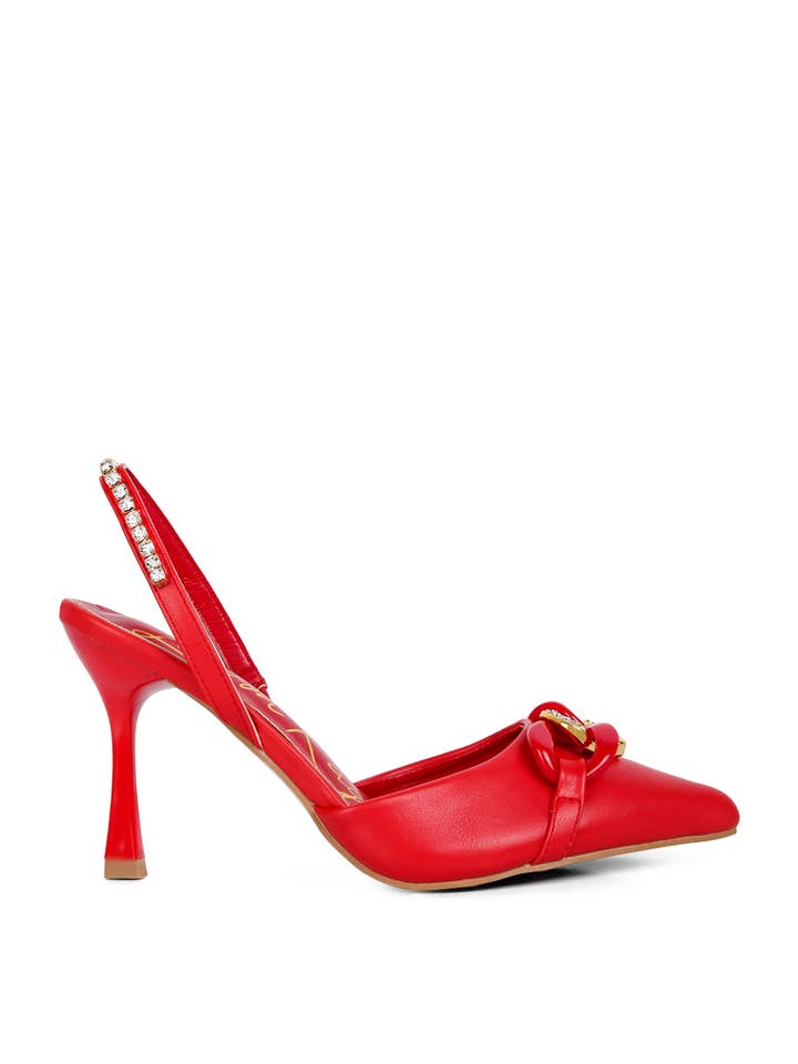Rag Company - Wholesale High Heels - Women's - Pull Me Diamante Metal Chain Sandals