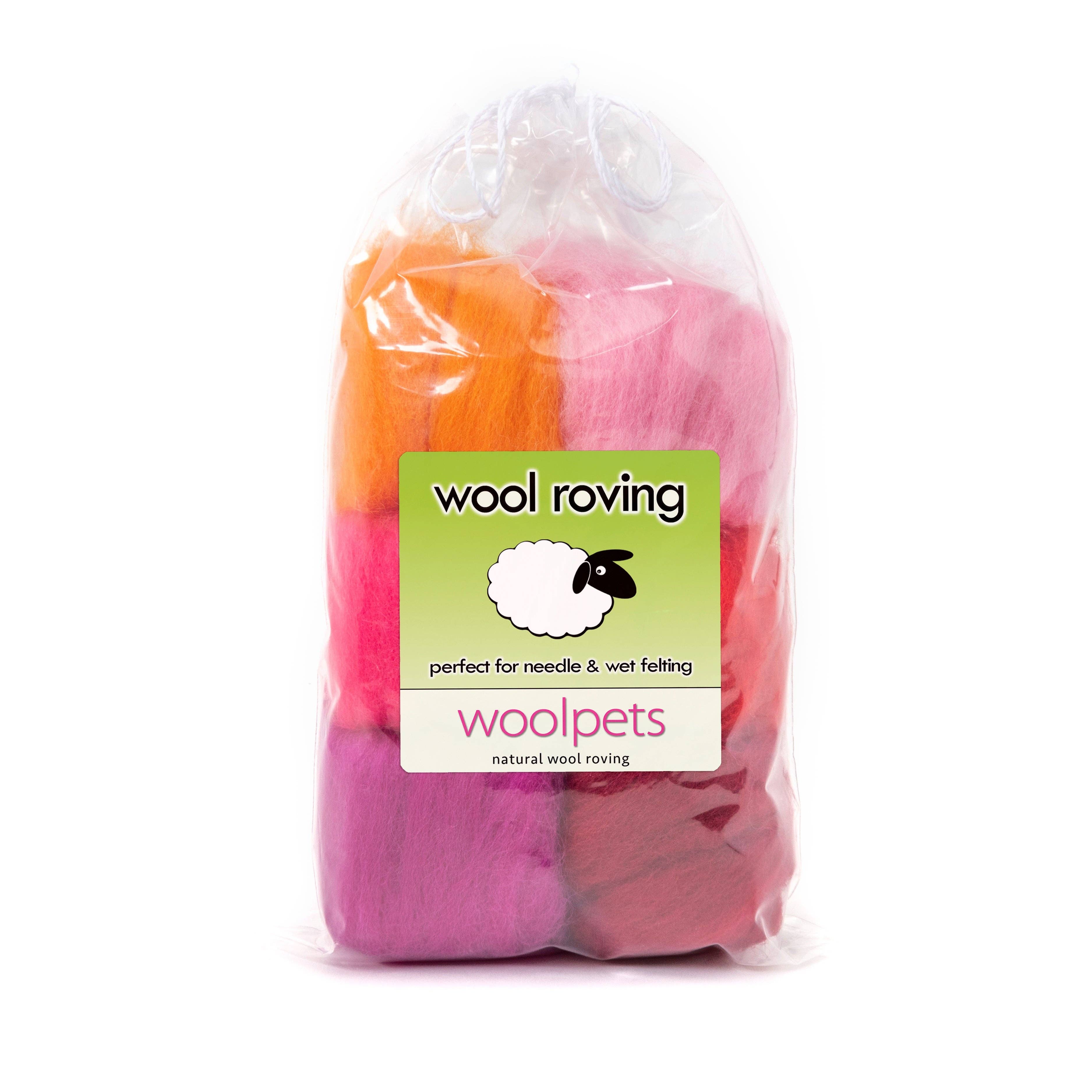Woolpets – wholesale Craft supplies – Sunset Wool Roving Set1