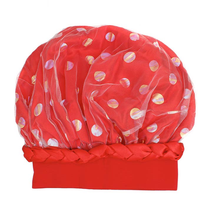 Bonnet Red Satin Wide Edge Double Layer Women for wholesale on Faire