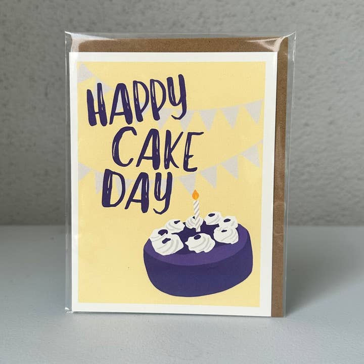 Ube Cake Happy Cake Day Filipino Birthday Greeting Card for wholesale by Maarte by Jan