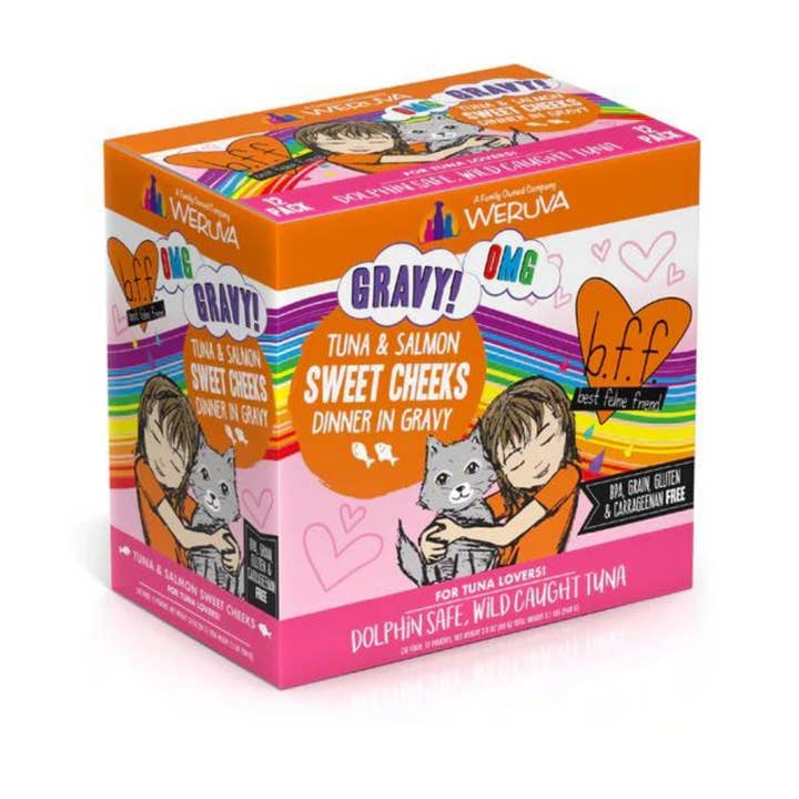 Petdropshipper - Wholesale Pet Food - Cat - BFF Cat Omg Tuna and Salmon Sweet Cheeks Dinner in Gravy 3oz. (Case of 12)